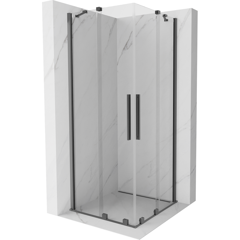 Mexen Velar Duo kabina prysznicowa rozsuwana 100 x 100 cm, transparent, gun metal - 871-100-100-02-95