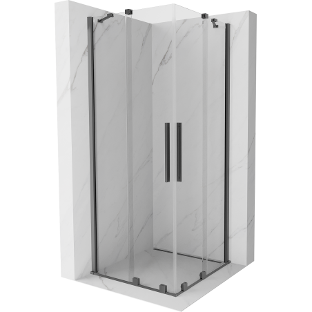 Mexen Velar Duo kabina prysznicowa rozsuwana 100 x 100 cm, transparent, gun metal - 871-100-100-02-95