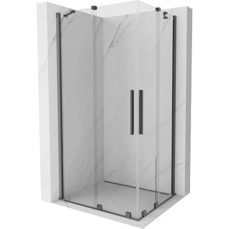 Mexen Velar Duo kabina prysznicowa rozsuwana 90 x 80 cm, transparent, gun metal - 871-090-080-02-95