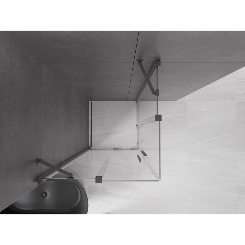 Mexen Velar Duo kabina prysznicowa rozsuwana 100 x 100 cm, transparent, gun metal - 871-100-100-02-95