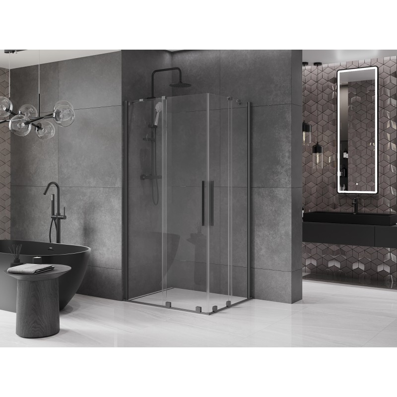 Mexen Velar Duo kabina prysznicowa rozsuwana 90 x 80 cm, transparent, gun metal - 871-090-080-02-95