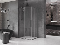 Mexen Velar Duo kabina prysznicowa rozsuwana 90 x 80 cm, transparent, gun metal - 871-090-080-02-95
