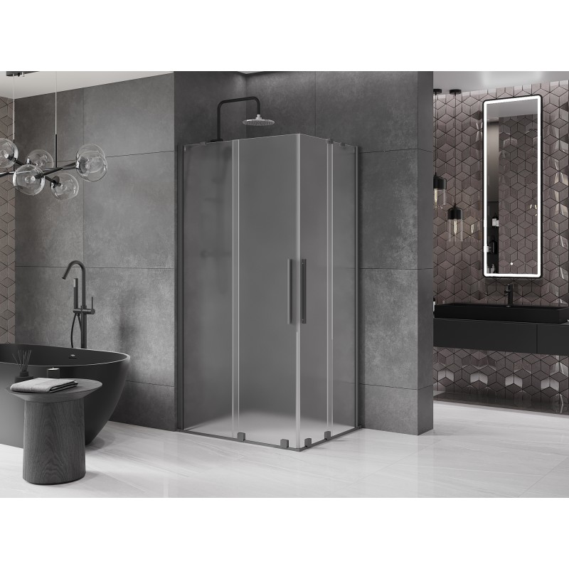 Mexen Velar Duo kabina prysznicowa rozsuwana 90 x 80 cm, szron, gun metal - 871-090-080-32-95