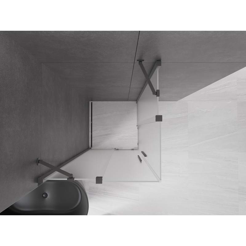 Mexen Velar Duo kabina prysznicowa rozsuwana 100 x 100 cm, szron, gun metal - 871-100-100-32-95