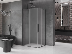 Mexen Velar Duo kabina prysznicowa rozsuwana 100 x 90 cm, szron, gun metal - 871-100-090-32-95