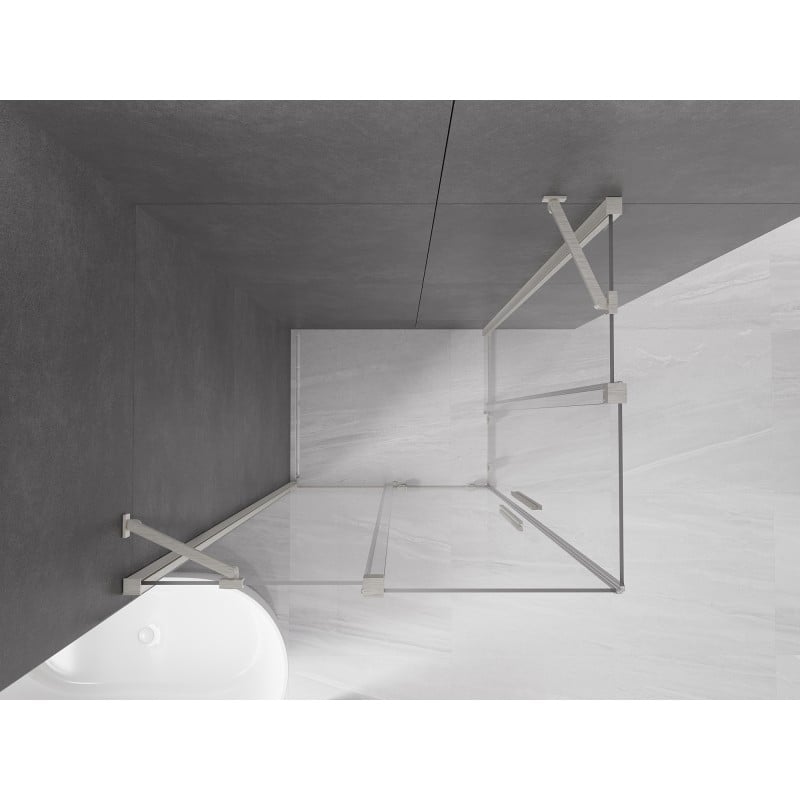 Mexen Velar Duo kabina prysznicowa rozsuwana 100 x 90 cm, transparent, nikiel szczotkowany - 871-100-090-02-97