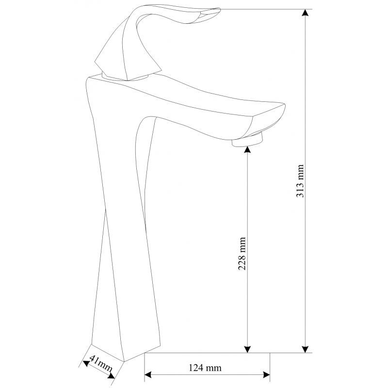 Mexen Estrella bateria umywalkowa wysoka, złota - 72310-50