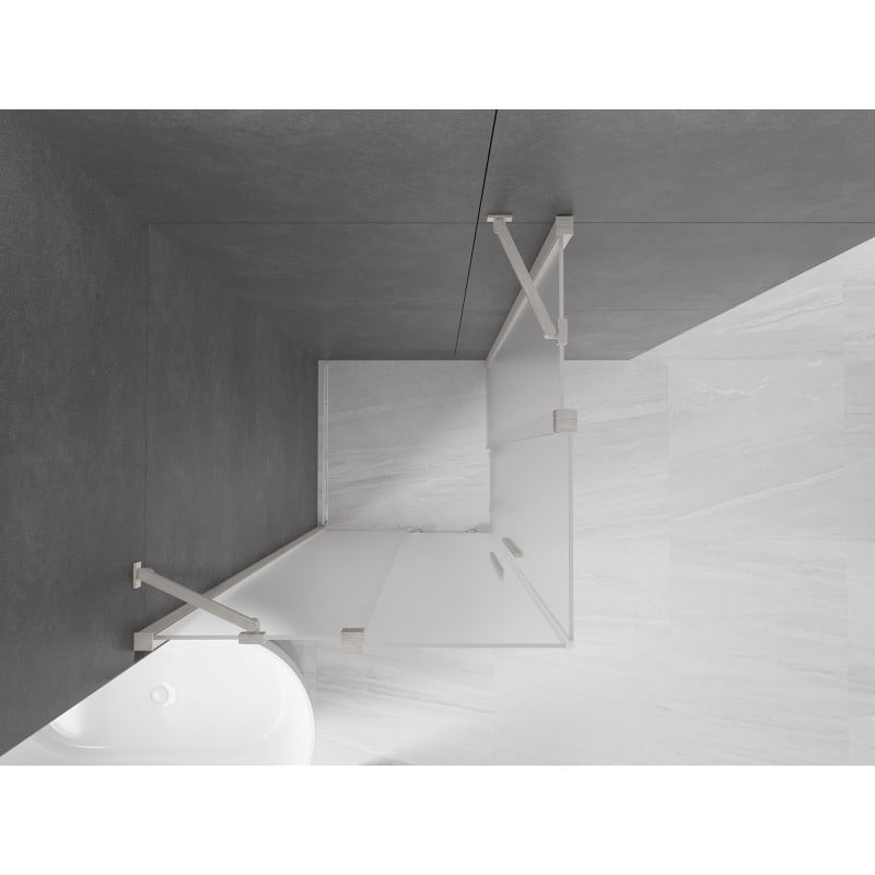 Mexen Velar Duo kabina prysznicowa rozsuwana 100 x 100 cm, szron, nikiel szczotkowany - 871-100-100-32-97