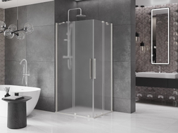 Mexen Velar Duo kabina prysznicowa rozsuwana 100 x 90 cm, szron, nikiel szczotkowany - 871-100-090-32-97