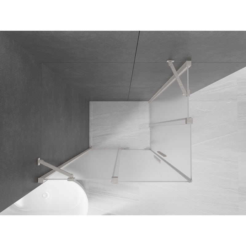 Mexen Velar Duo kabina prysznicowa rozsuwana 100 x 90 cm, szron, nikiel szczotkowany - 871-100-090-32-97