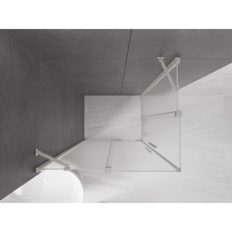 Mexen Velar Duo kabina prysznicowa rozsuwana 90 x 80 cm, szron, nikiel szczotkowany - 871-090-080-32-97