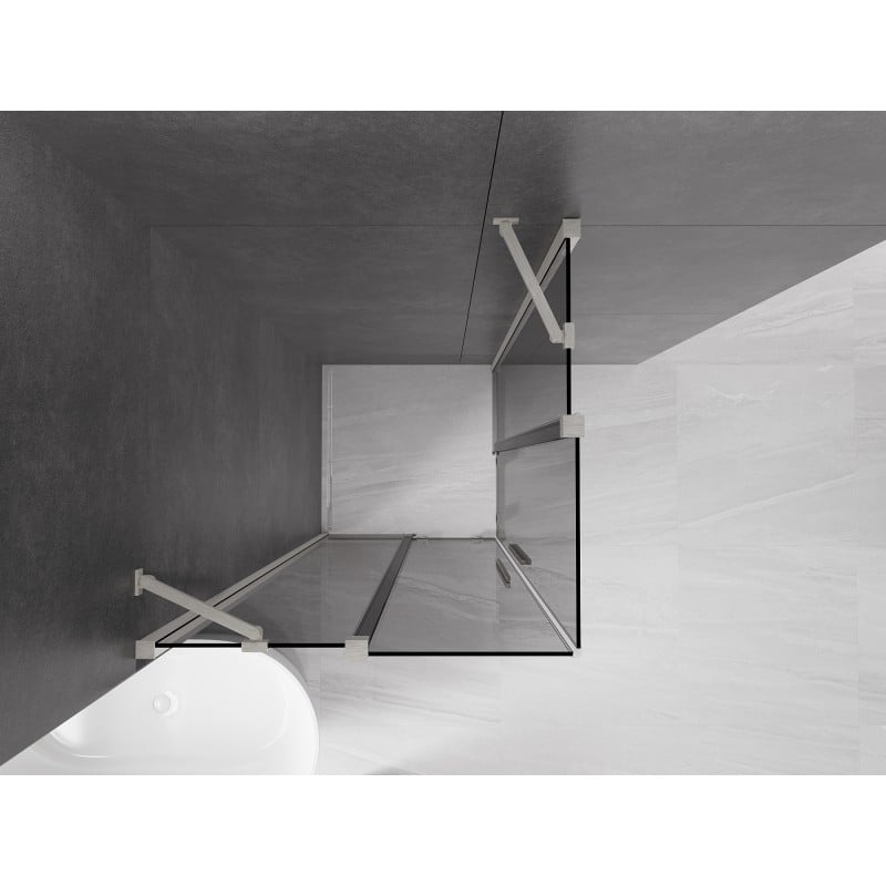 Mexen Velar Duo kabina prysznicowa rozsuwana 90 x 90 cm, grafit, nikiel szczotkowany - 871-090-090-42-97