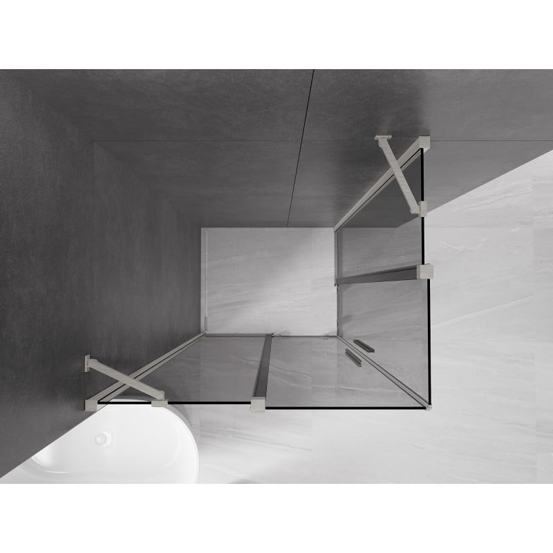 Mexen Velar Duo kabina prysznicowa rozsuwana 100 x 90 cm, grafit, nikiel szczotkowany - 871-100-090-42-97