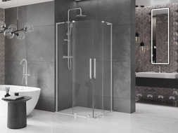 Mexen Velar L Duo kabina prysznicowa rozsuwana 100 x 90 cm, transparent, chrom - 871-100-090-02-03-01