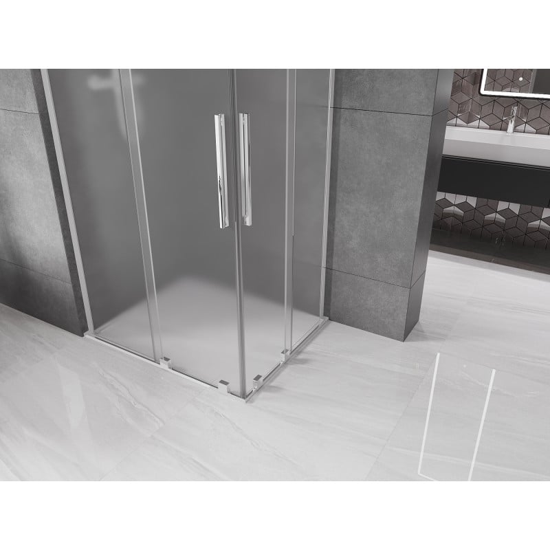 Mexen Velar L Duo kabina prysznicowa rozsuwana 100 x 90 cm, szron, chrom - 871-100-090-02-33-01