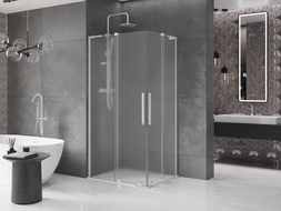 Mexen Velar L Duo kabina prysznicowa rozsuwana 100 x 90 cm, szron, chrom - 871-100-090-02-33-01
