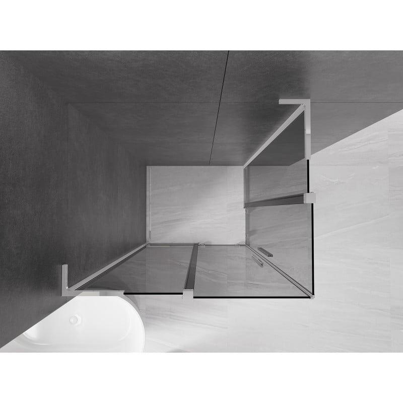Mexen Velar L Duo kabina prysznicowa rozsuwana 100 x 90 cm, grafit, chrom - 871-100-090-02-43-01