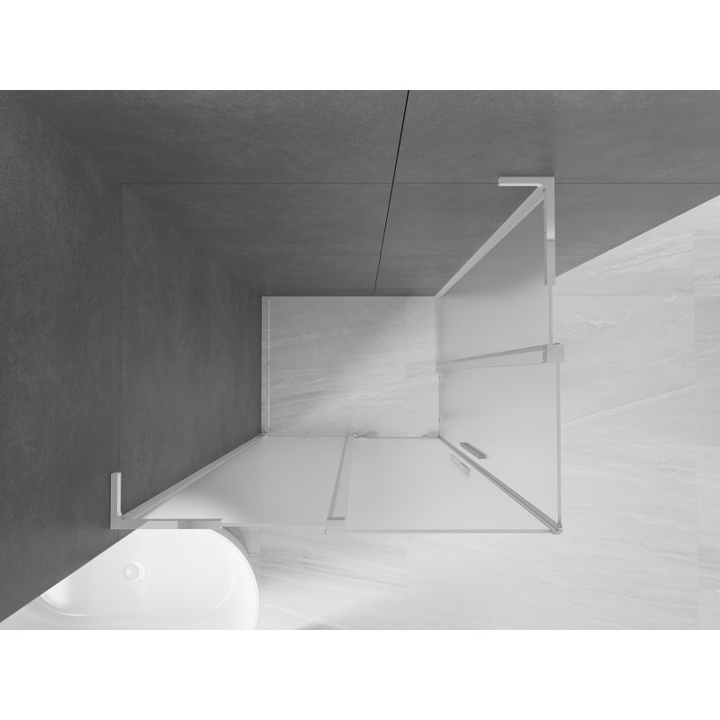 Mexen Velar L Duo kabina prysznicowa rozsuwana 100 x 90 cm, szron, chrom - 871-100-090-02-33-01