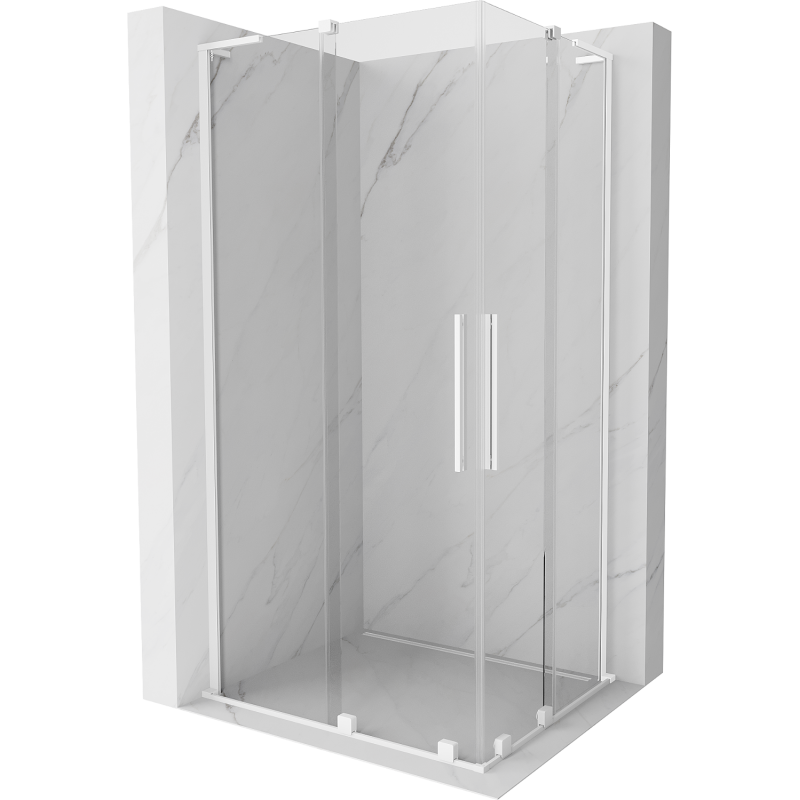 Mexen Velar L Duo kabina prysznicowa rozsuwana 100 x 90 cm, transparent, biała - 871-100-090-02-03-20