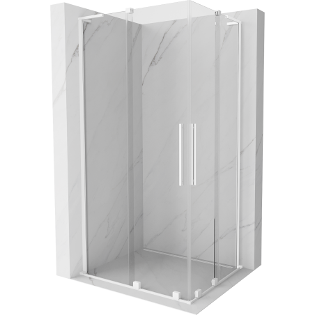 Mexen Velar L Duo kabina prysznicowa rozsuwana 100 x 90 cm, transparent, biała - 871-100-090-02-03-20