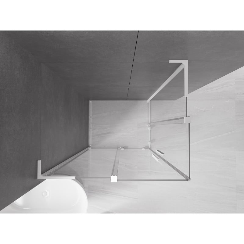 Mexen Velar L Duo kabina prysznicowa rozsuwana 100 x 90 cm, transparent, biała - 871-100-090-02-03-20