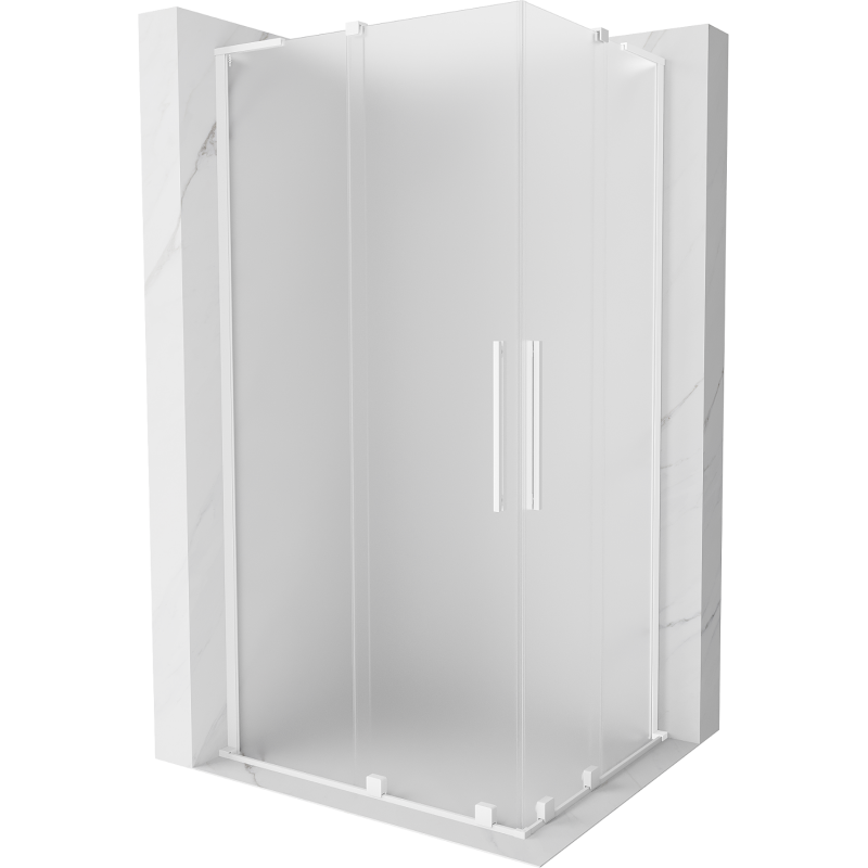 Mexen Velar L Duo kabina prysznicowa rozsuwana 100 x 90 cm, szron, biała - 871-100-090-02-33-20