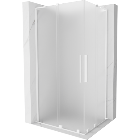 Mexen Velar L Duo kabina prysznicowa rozsuwana 100 x 90 cm, szron, biała - 871-100-090-02-33-20