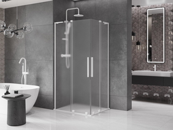 Mexen Velar L Duo kabina prysznicowa rozsuwana 100 x 90 cm, szron, biała - 871-100-090-02-33-20