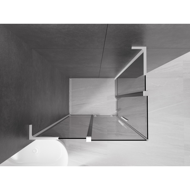 Mexen Velar L Duo kabina prysznicowa rozsuwana 90 x 80 cm, grafit, biała - 871-090-080-02-43-20