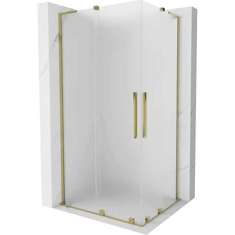 Mexen Velar L Duo kabina prysznicowa rozsuwana 90 x 80 cm, szron, złota - 871-090-080-02-33-50
