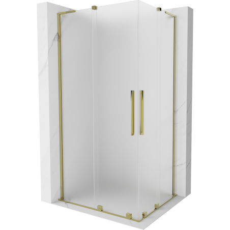 Mexen Velar L Duo kabina prysznicowa rozsuwana 100 x 90 cm, szron, złota - 871-100-090-02-33-50