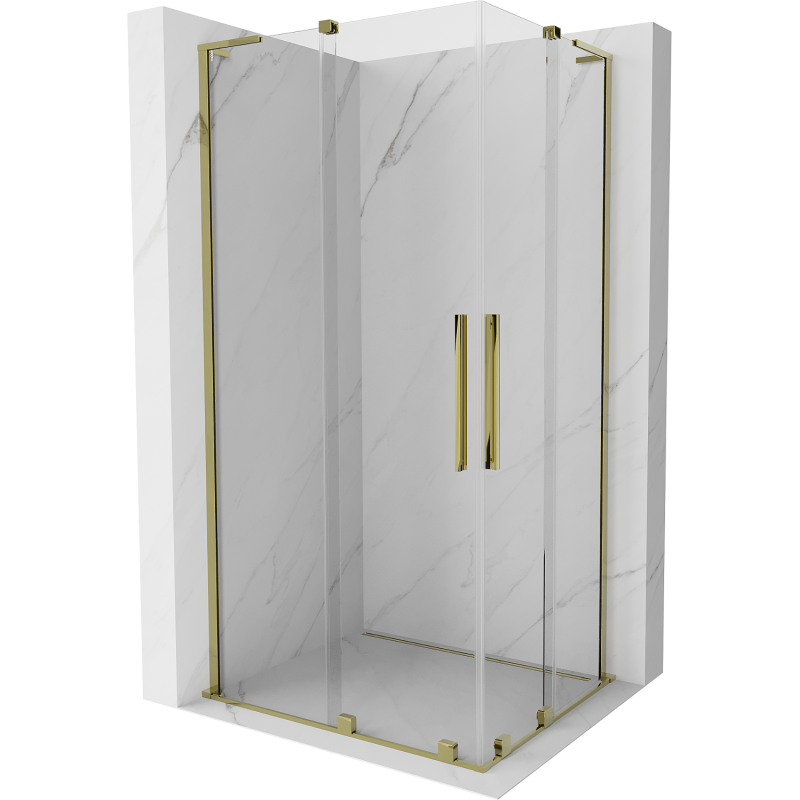 Mexen Velar L Duo kabina prysznicowa rozsuwana 100 x 90 cm, transparent, złota - 871-100-090-02-03-50
