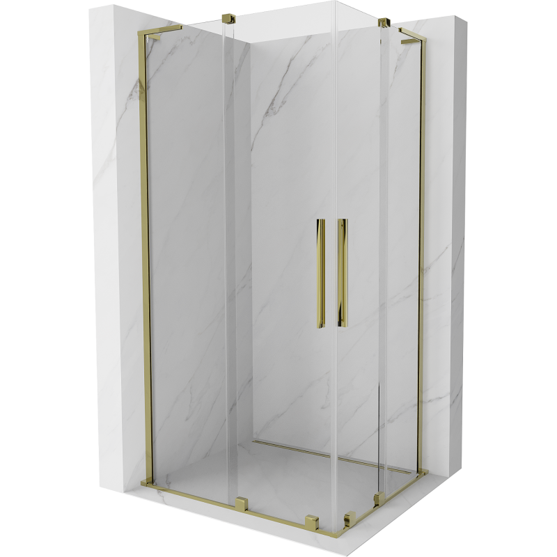 Mexen Velar L Duo kabina prysznicowa rozsuwana 90 x 80 cm, transparent, złota - 871-090-080-02-03-50