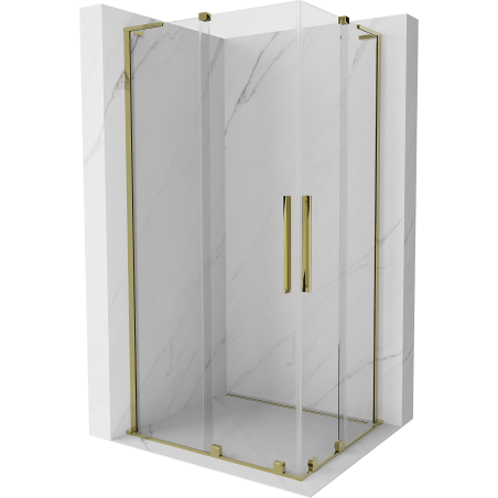 Mexen Velar L Duo kabina prysznicowa rozsuwana 90 x 80 cm, transparent, złota - 871-090-080-02-03-50