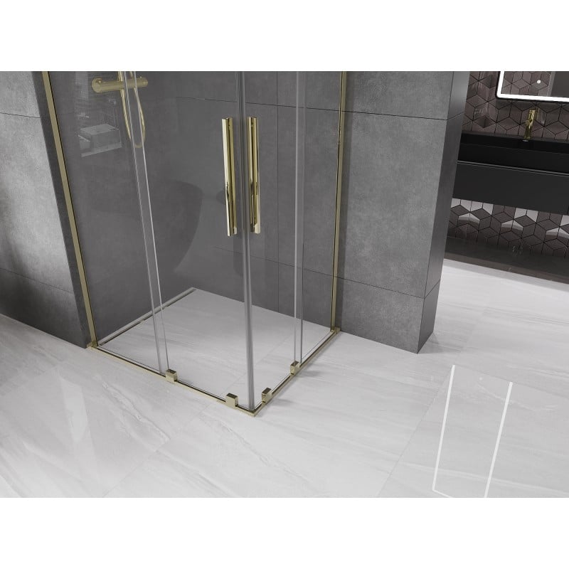 Mexen Velar L Duo kabina prysznicowa rozsuwana 90 x 80 cm, transparent, złota - 871-090-080-02-03-50