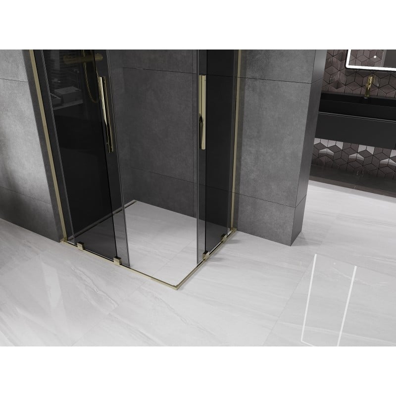 Mexen Velar L Duo kabina prysznicowa rozsuwana 100 x 90 cm, grafit, złota - 871-100-090-02-43-50