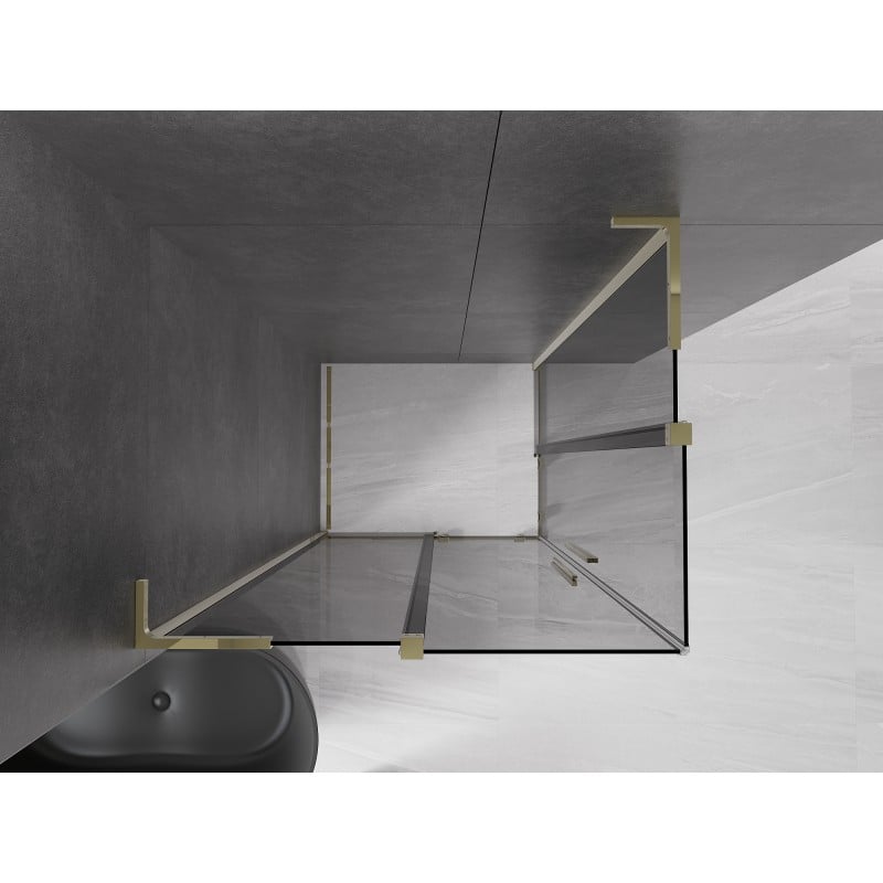 Mexen Velar L Duo kabina prysznicowa rozsuwana 100 x 90 cm, grafit, złota - 871-100-090-02-43-50