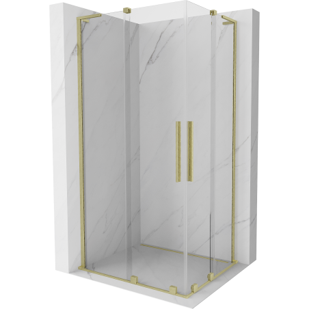 Mexen Velar L Duo kabina prysznicowa rozsuwana 100 x 90 cm, transparent, złota szczotkowana - 871-100-090-02-03-55