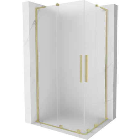 Mexen Velar L Duo kabina prysznicowa rozsuwana 100 x 90 cm, szron, złota szczotkowana - 871-100-090-02-33-55