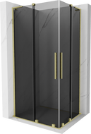 Mexen Velar L Duo kabina prysznicowa rozsuwana 100 x 90 cm, grafit, złota szczotkowana - 871-100-090-02-43-55