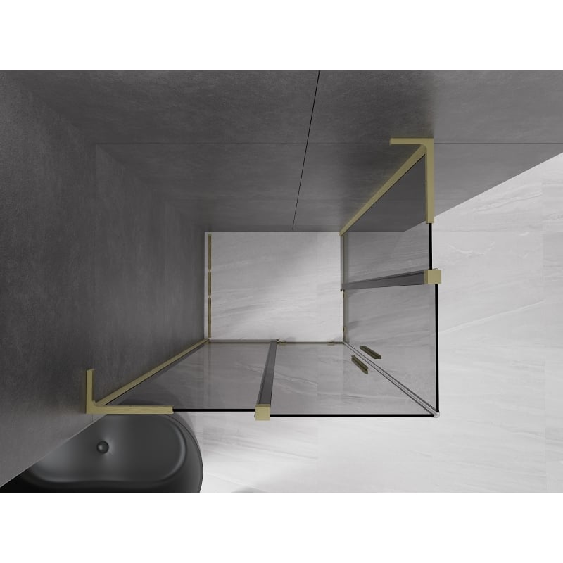 Mexen Velar L Duo kabina prysznicowa rozsuwana 100 x 90 cm, grafit, złota szczotkowana - 871-100-090-02-43-55