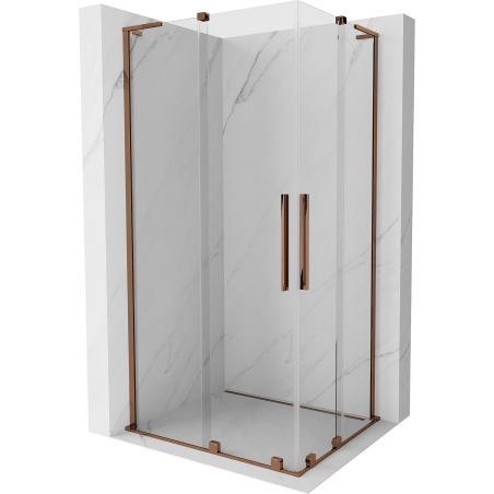 Mexen Velar L Duo kabina prysznicowa rozsuwana 90 x 80 cm, transparent, różowe złoto - 871-090-080-02-03-60