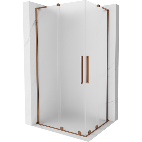 Mexen Velar L Duo kabina prysznicowa rozsuwana 90 x 80 cm, szron, różowe złoto - 871-090-080-02-33-60