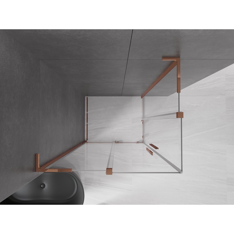 Mexen Velar L Duo kabina prysznicowa rozsuwana 90 x 80 cm, transparent, różowe złoto - 871-090-080-02-03-60
