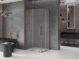Mexen Velar L Duo kabina prysznicowa rozsuwana 100 x 90 cm, szron, różowe złoto - 871-100-090-02-33-60