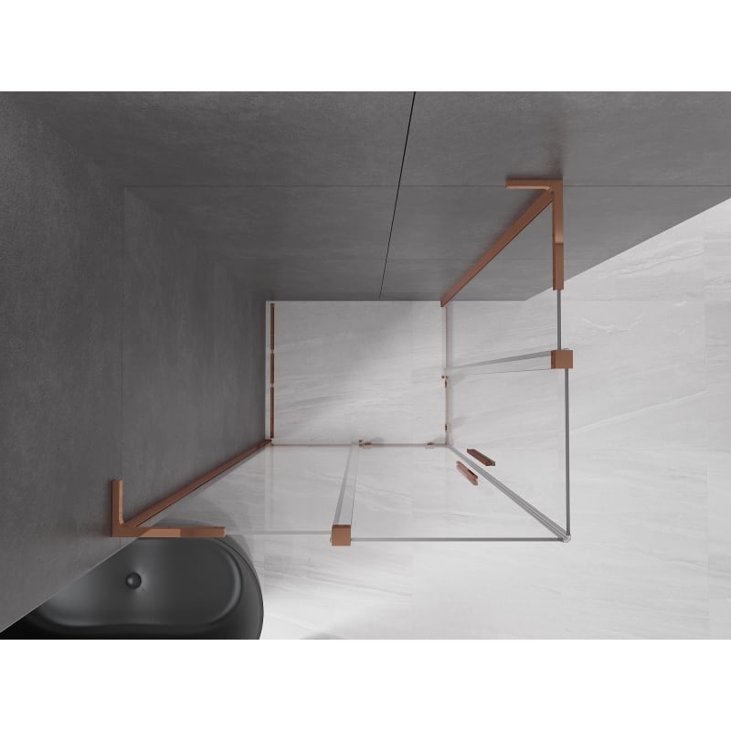 Mexen Velar L Duo kabina prysznicowa rozsuwana 100 x 90 cm, transparent, różowe złoto - 871-100-090-02-03-60
