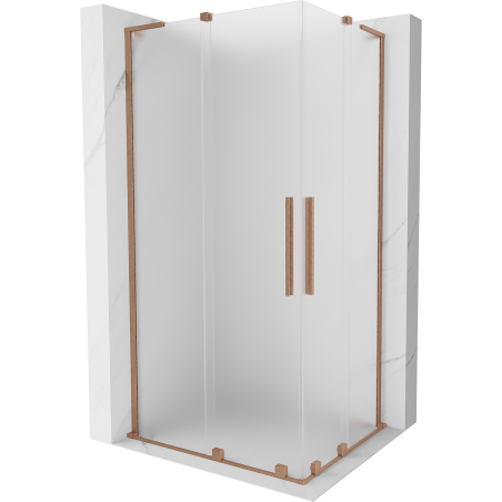 Mexen Velar L Duo kabina prysznicowa rozsuwana 100 x 90 cm, szron, miedź szczotkowana - 871-100-090-02-33-65