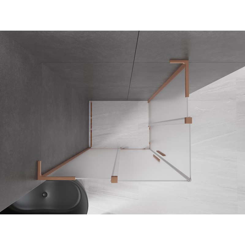 Mexen Velar L Duo kabina prysznicowa rozsuwana 90 x 80 cm, szron, miedź szczotkowana - 871-090-080-02-33-65