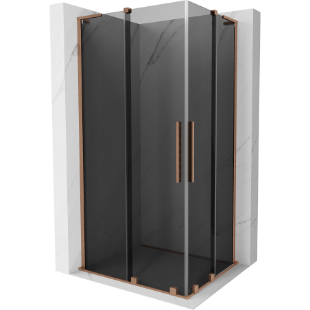 Mexen Velar L Duo kabina prysznicowa rozsuwana 100 x 90 cm, grafit, miedź szczotkowana - 871-100-090-02-43-65