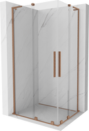 Mexen Velar L Duo kabina prysznicowa rozsuwana 100 x 90 cm, transparent, miedź szczotkowana - 871-100-090-02-03-65
